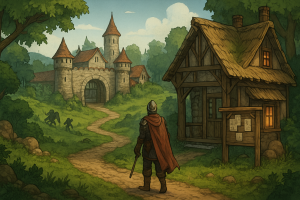 Mapa fantasy do polskiego MMO RPG - kraina, miasto i szlaki wypraw