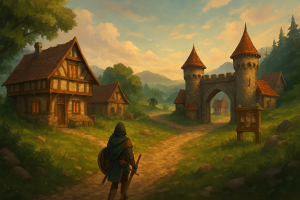 Okładka: mapa krainy w klimacie fantasy do nowych polskich MMORPG