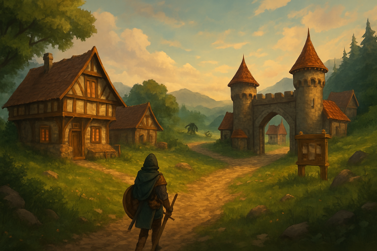 Okładka: mapa krainy w klimacie fantasy do nowych polskich MMORPG