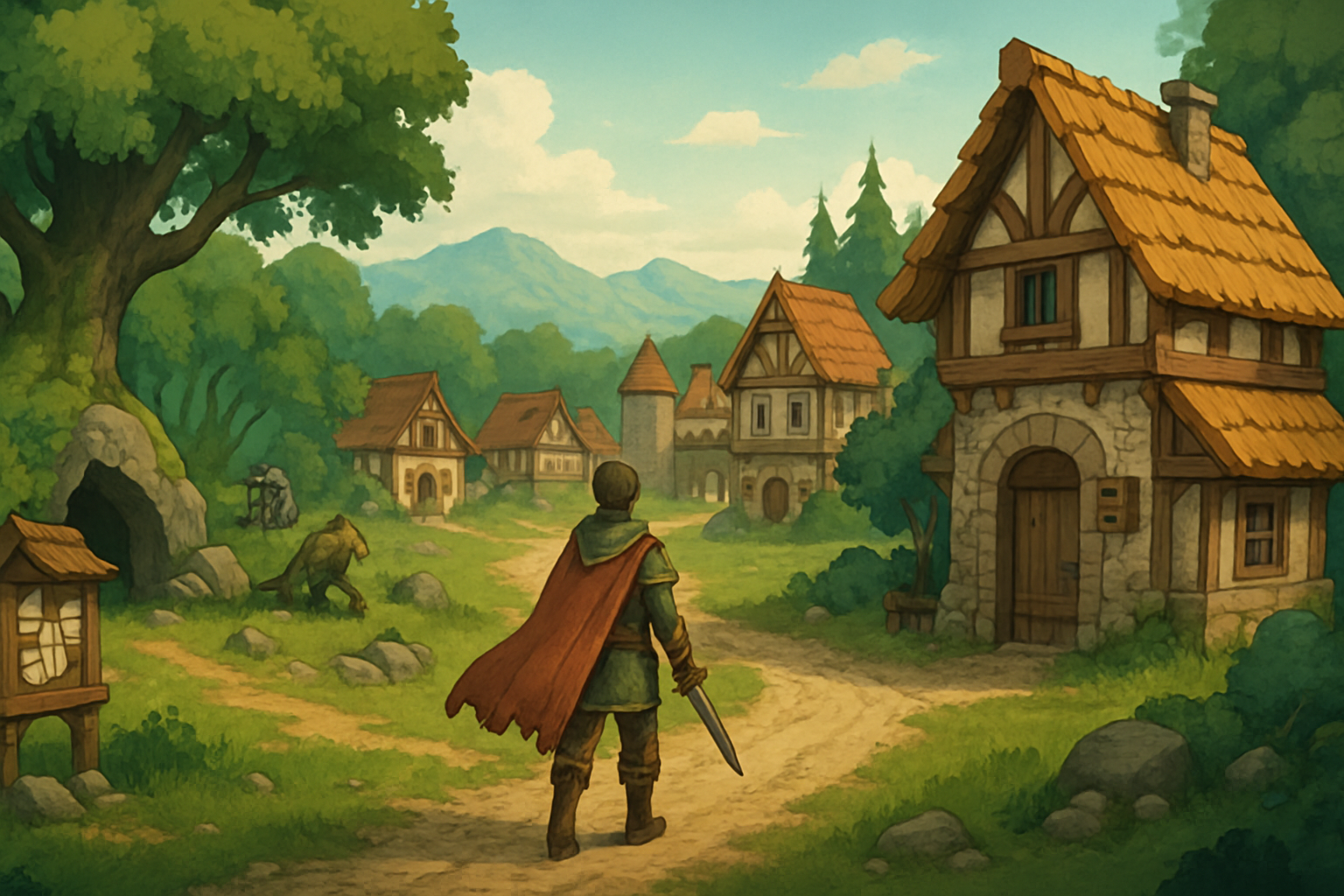 Okładka wpisu o polskich grach online: fantasy MMORPG, miasto i przygoda po polsku