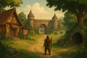 Okładka wpisu o grach MMO online po polsku - fantasy świat i wyprawa gracza